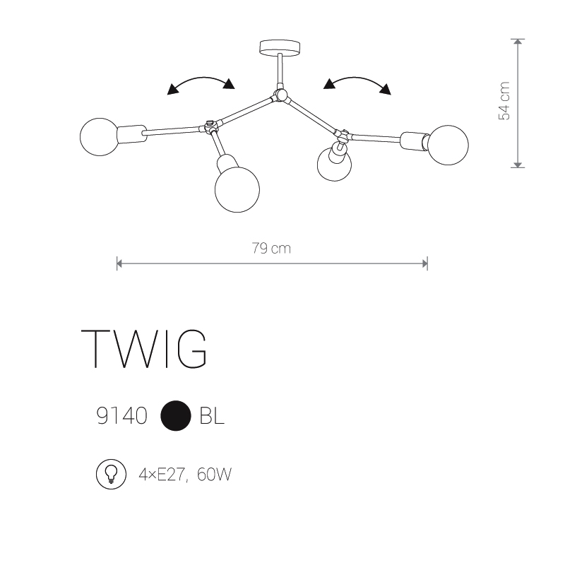 Lubinis šviestuvas TWIG
